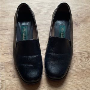 Black leather loafers size 9